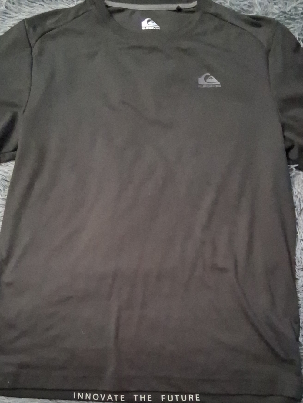 Quiksilver Men's Black Short Sleeve Logo Tee with 'Innovate The Future' Hem
